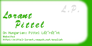 lorant pittel business card